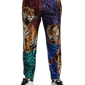 Dolce & Gabbana Multicolor Tiger Print Loose Denim Jeans