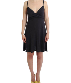 Costume National Chic Gray Knee-Length Spaghetti Strap Dress Costume National 