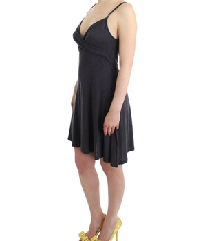 Costume National Chic Gray Knee-Length Spaghetti Strap Dress Costume National 