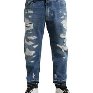 Dolce & Gabbana Chic Skinny Tattered Denim Jeans