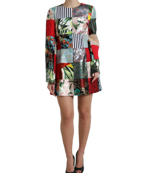 Dolce &amp; Gabbana Floral Jacquard Mini Shift Dress Masterpiece