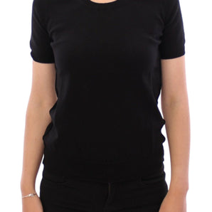 Dolce &amp; Gabbana Elegant Black Cotton Crew-neck Tee