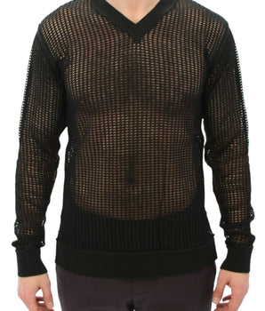 Dolce & Gabbana Elegant V-Neck Dark Green Knitted Sweater Dolce & Gabbana 