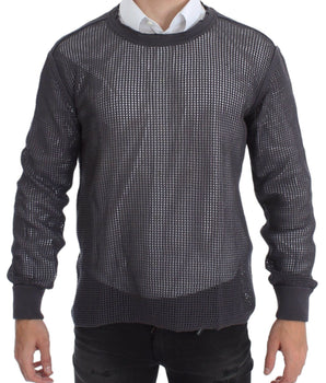 Dolce & Gabbana Elegant Crew-Neck Netted Sweater in Light Purple Dolce & Gabbana 