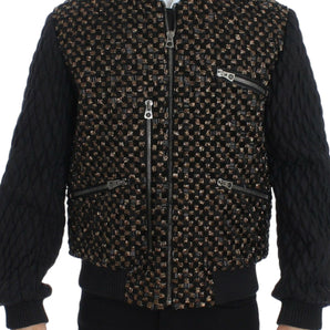 Dolce &amp; Gabbana Elegante chaqueta de diseñador con lentejuelas negras