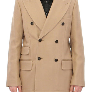 Dolce &amp; Gabbana Elegant Beige Formal Wool Coat