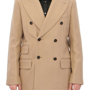 Dolce &amp; Gabbana Elegant Beige Formal Wool Coat