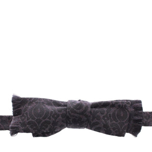 Dolce & Gabbana Elegant Black Paisley Silk-Wool Blend Bow Tie