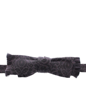 Dolce & Gabbana Elegant Black Paisley Silk-Wool Blend Bow Tie