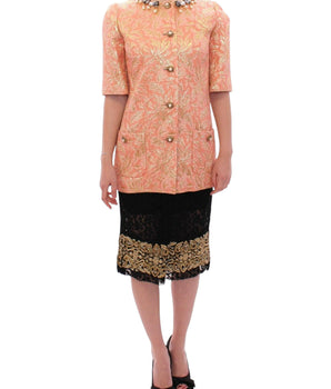 Dolce &amp; Gabbana Exclusive Crystal Brocade Coat Jacket