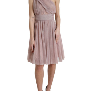 Dolce &amp; Gabbana Elegant Asymmetrical Pink Tulle Dress