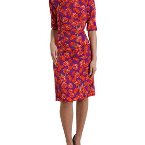 Dolce & Gabbana Vibrant Floral Silk Charmeuse Dress