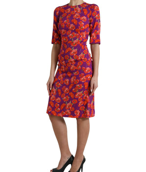 Dolce &amp; Gabbana Vibrant Floral Silk Charmeuse Dress