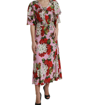 Dolce & Gabbana Multicolor Floral Crystal Embellished A-line Dress