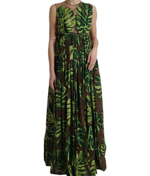 Dolce &amp; Gabbana Elegante vestido evasé sin mangas en mezcla de seda