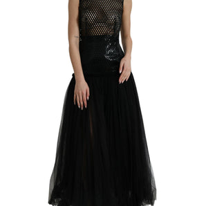 Dolce & Gabbana Elegant Black Sequined Evening Dress