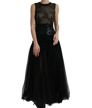 Dolce &amp; Gabbana Elegant Black Sequined Evening Dress