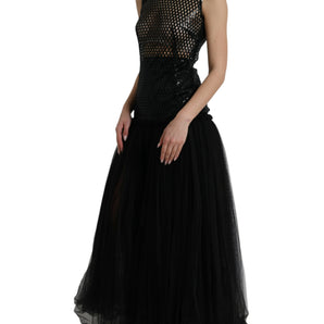 Dolce &amp; Gabbana Elegant Black Sequined Evening Dress