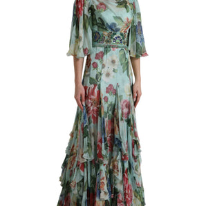 Dolce & Gabbana Elegant Floral Silk Long Dress