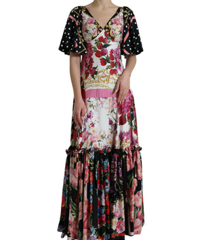 Dolce &amp; Gabbana Vestido largo elegante de seda floral