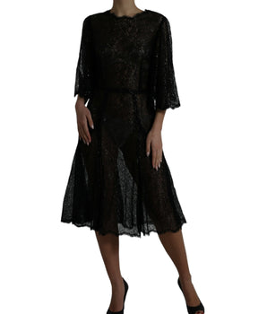 Dolce &amp; Gabbana Vestido midi elegante de encaje floral