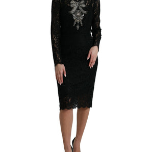 Dolce &amp; Gabbana Elegant Crystal-Embellished Sheath Dress