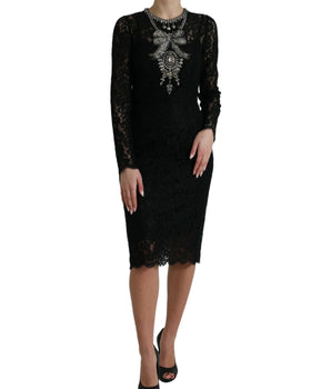 Dolce &amp; Gabbana Elegante vestido tubo adornado con cristales