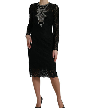 Dolce &amp; Gabbana Elegante vestido tubo adornado con cristales