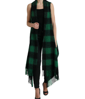 Dolce &amp; Gabbana Elegante Poncho A Cuadros