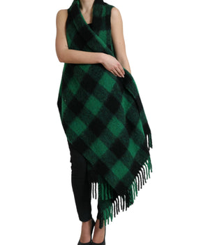 Dolce &amp; Gabbana Elegante Poncho A Cuadros