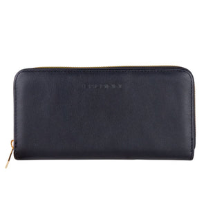 Baldinini Trend Chic Cartera de cuero negro con cremallera