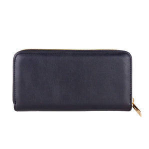 Baldinini Trend Chic Cartera de cuero negro con cremallera