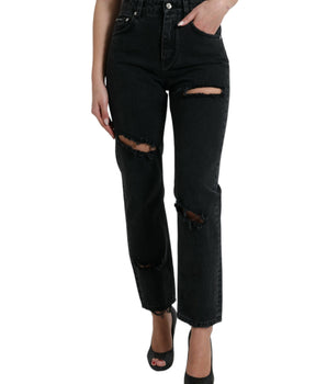 Dolce &amp; Gabbana Vaqueros elásticos negros elegantes de cintura alta