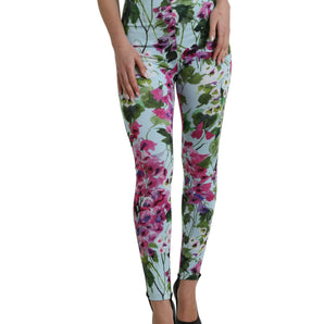 Dolce &amp; Gabbana Pantalones leggings elegantes florales de talle alto