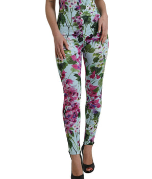 Dolce & Gabbana Multicolor Floral High Waist Leggings Pants