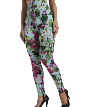 Dolce & Gabbana Multicolor Floral High Waist Leggings Pants