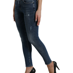 Dolce & Gabbana Elegant Mid Waist Stretch Jeans in Blue