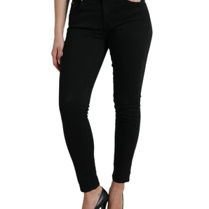 Dolce & Gabbana Chic Black Mid-Waist Stretch Jeans