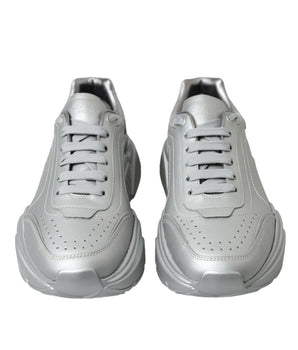 Dolce & Gabbana Silver DAYMASTER Leather Men Casual Sneakers Shoes