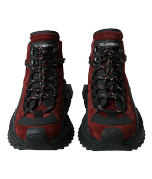 Dolce & Gabbana Burgundy Super King High Top Men Sneakers Shoes