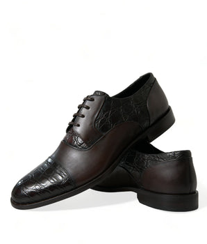 Dolce & Gabbana Brown Exotic Leather Formal Men Dress Shoes