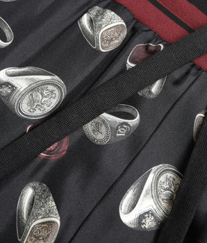 Dolce & Gabbana Black Ring Silk Jogging Trousers Pants