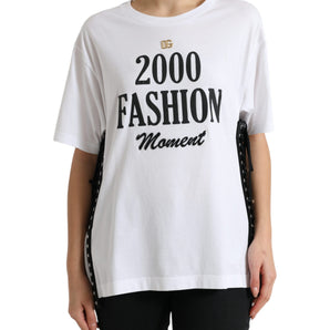 Dolce &amp; Gabbana Elegant White Lace-Up Cotton Tee