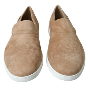 Dolce &amp; Gabbana Elegant Beige Leather Loafers