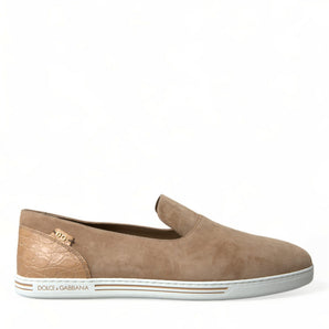 Dolce &amp; Gabbana Elegant Beige Leather Loafers