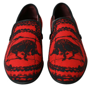 Mocasines de lujo en rojo y negro inspirados en Dolce &amp; Gabbana Torero