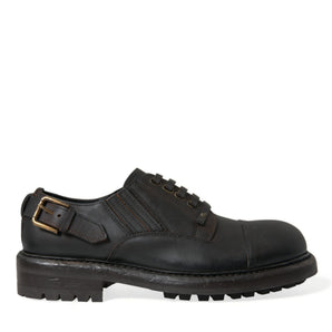 Dolce &amp; Gabbana Elegant Mens Leather Derby Dress Shoes