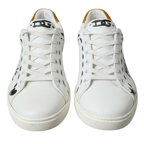 Dolce &amp; Gabbana Sleek White Low Top Leather Sneakers