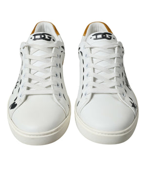 Dolce &amp; Gabbana White Leather LOVE Milano Men's Sneakers Shoes