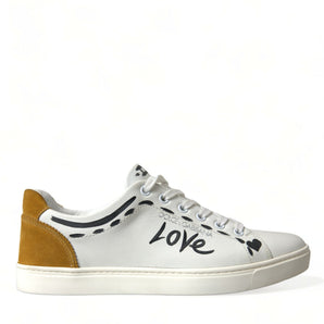 Dolce &amp; Gabbana Sleek White Low Top Leather Sneakers